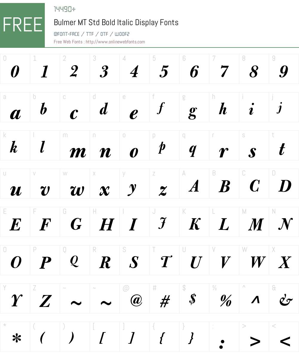 Bulmer MT Std Font Screenshots
