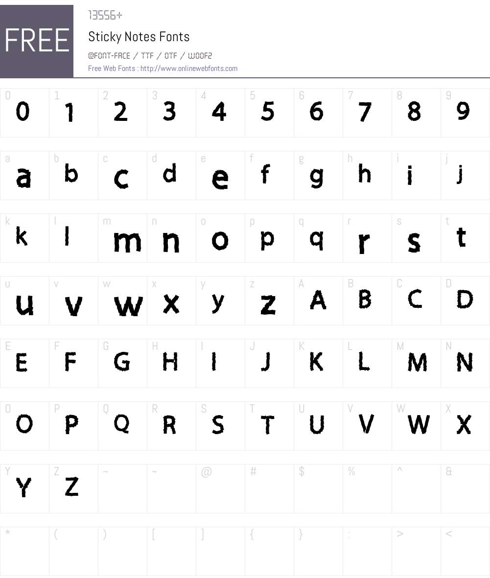 Sticky Notes Font Screenshots