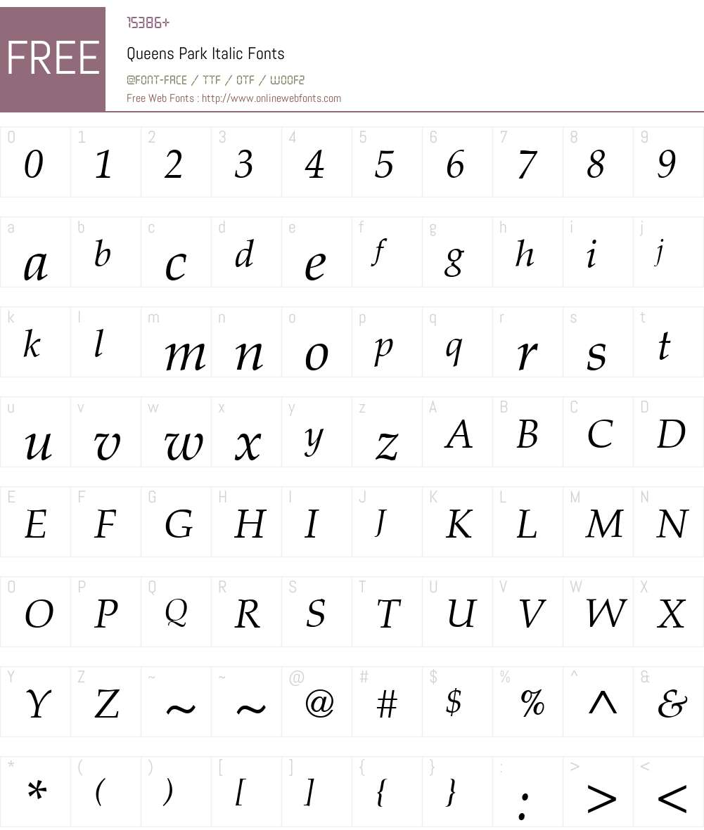 Queens Park Font Screenshots