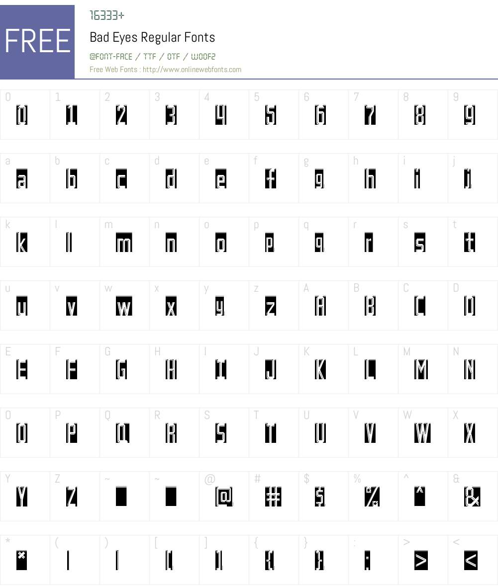 Bad Eyes Font Screenshots