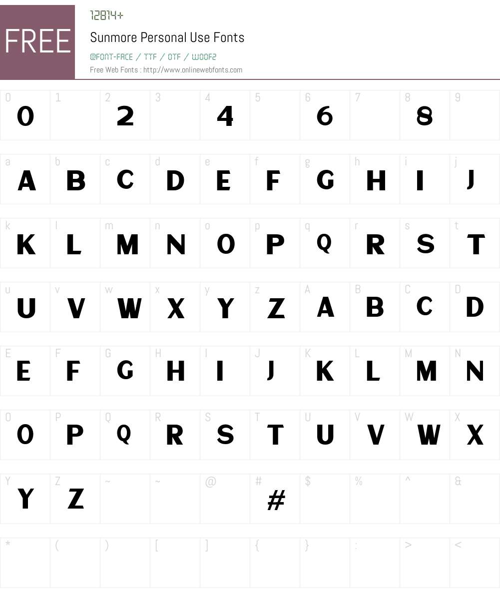 Sunmore Personal Use Fonts Free Download - OnlineWebFonts.COM