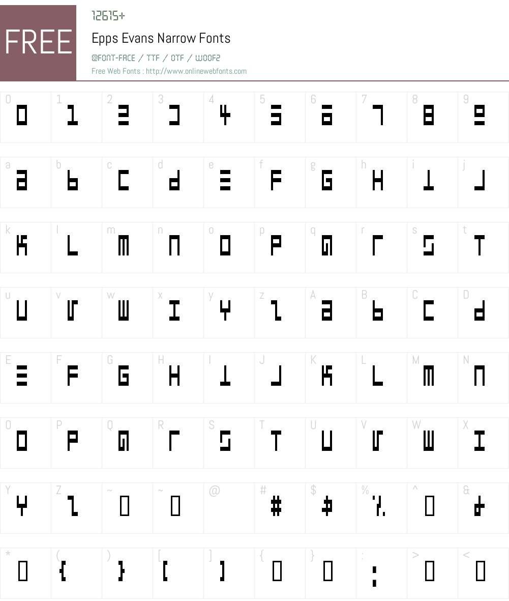 Epps Evans Narrow Font Screenshots