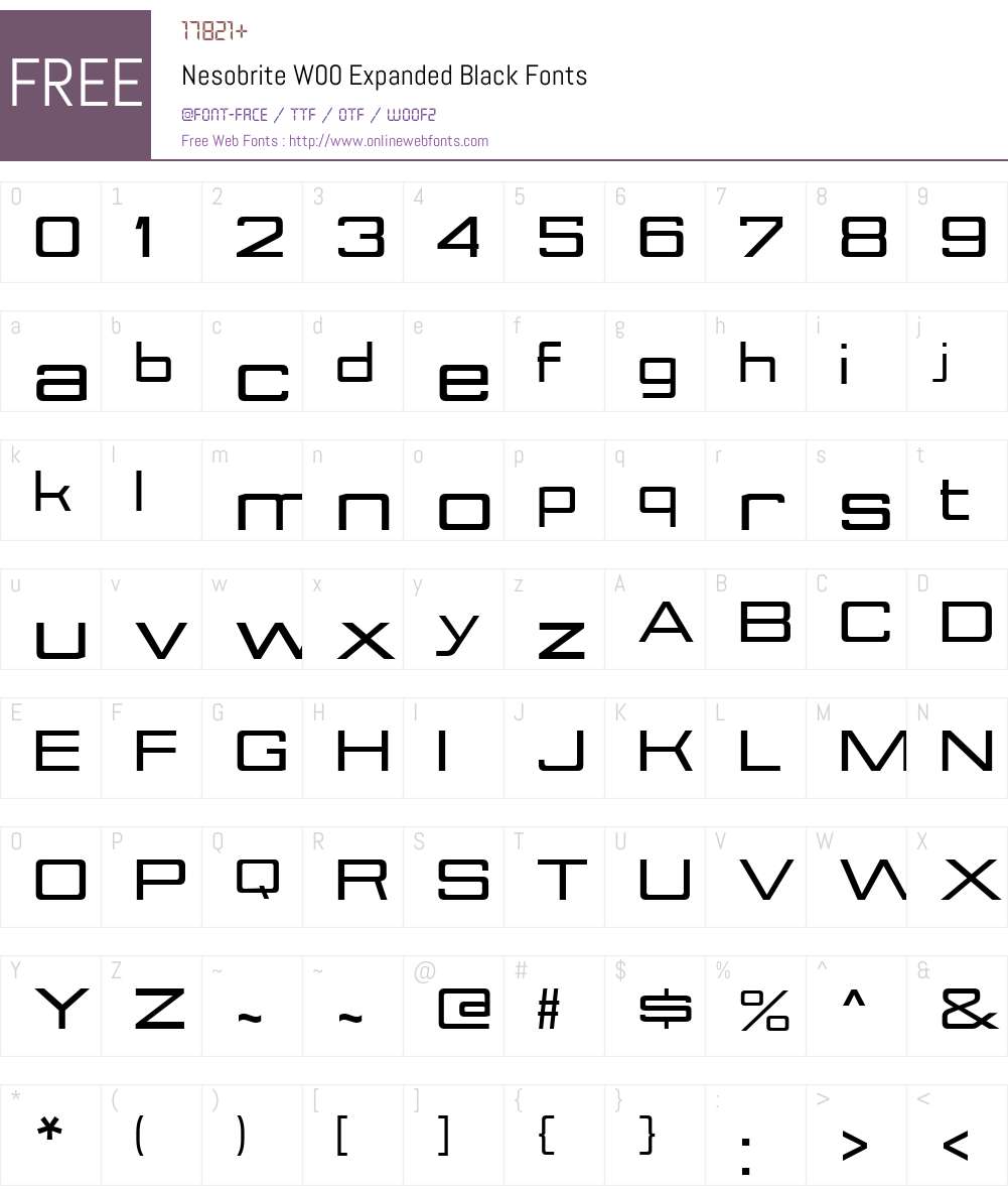 NesobriteW00-ExpandedBlack Font Screenshots