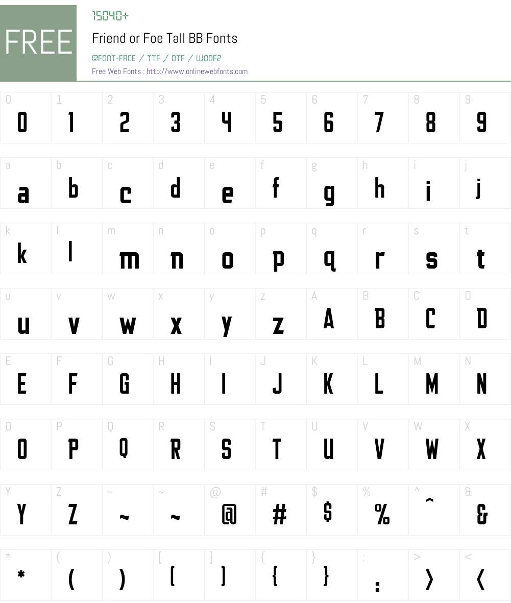 FriendorFoeTallBB Font Screenshots