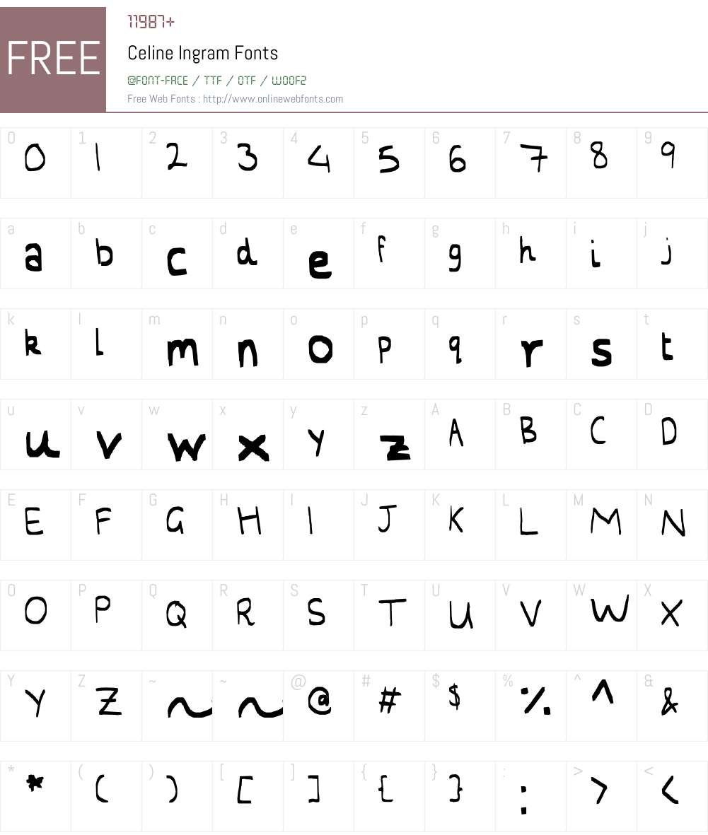 Celine Ingram Font Screenshots