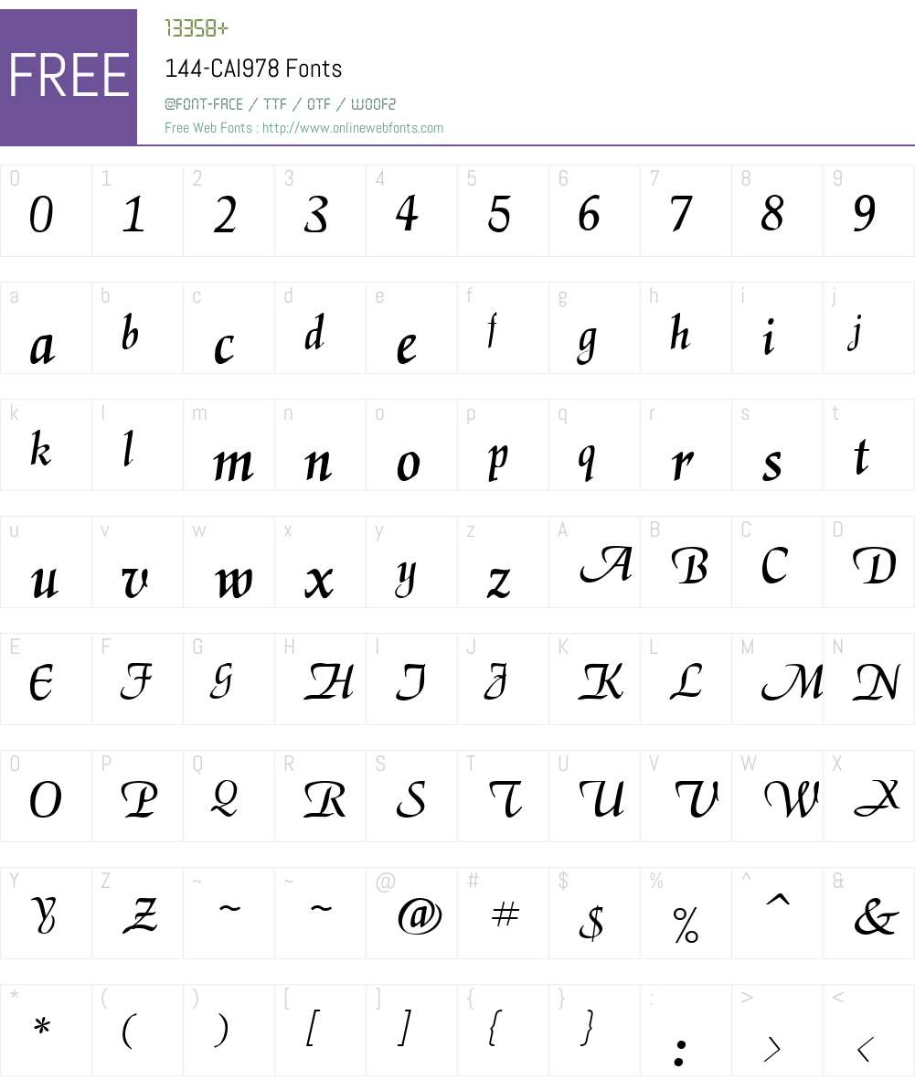 144-CAI978 Font Screenshots