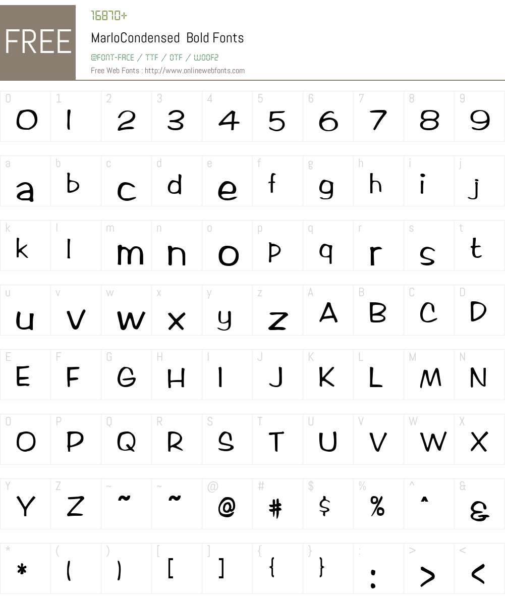 MarloCondensed Font Screenshots