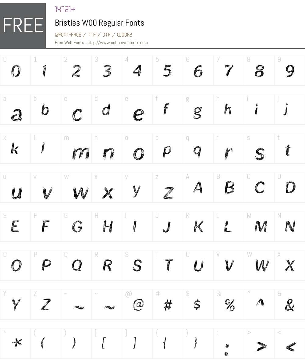 BristlesW00-Regular Font Screenshots