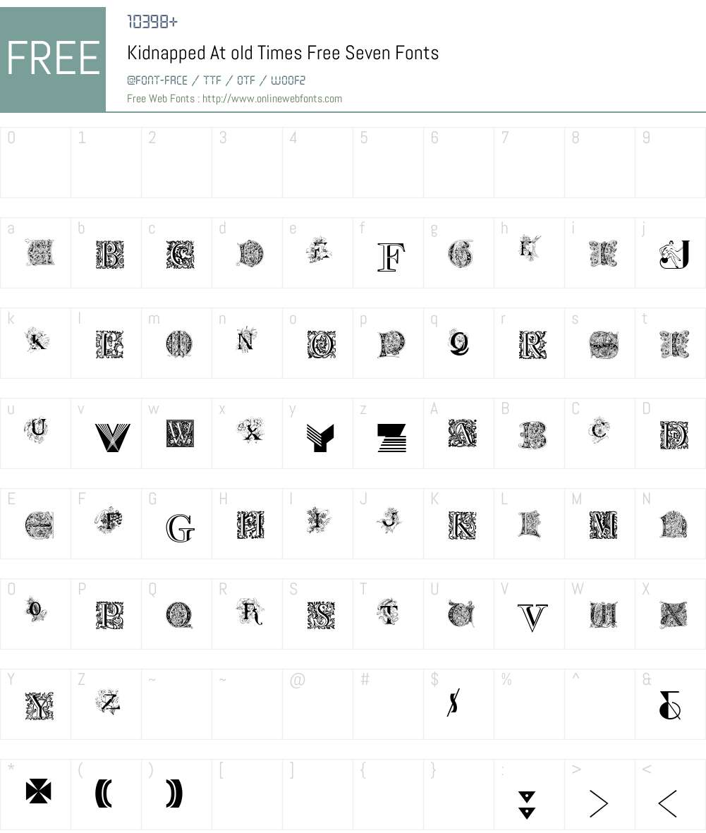 Kidnapped At old Times Free Seven Font Screenshots