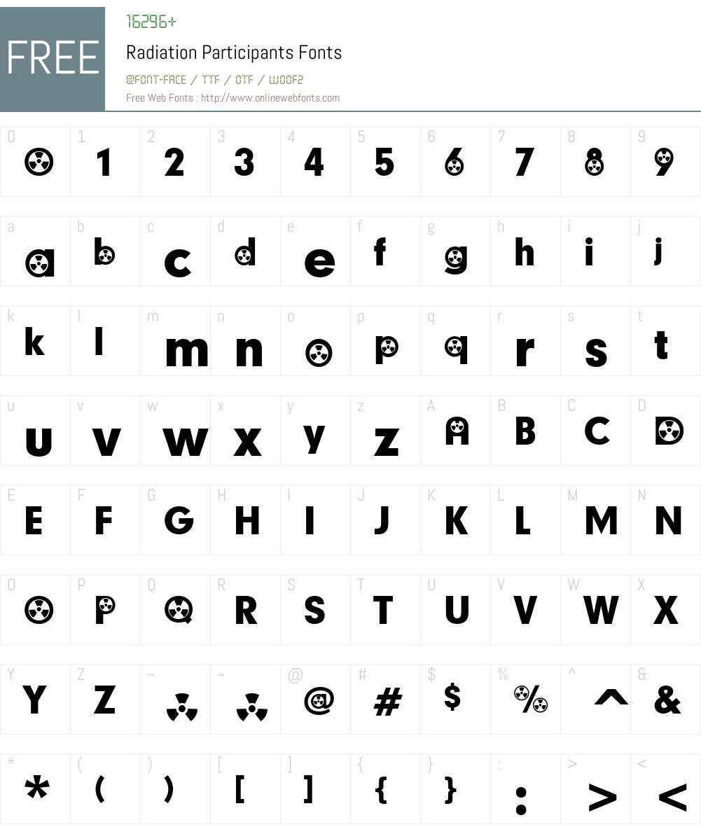 Radiation Participants Font Screenshots