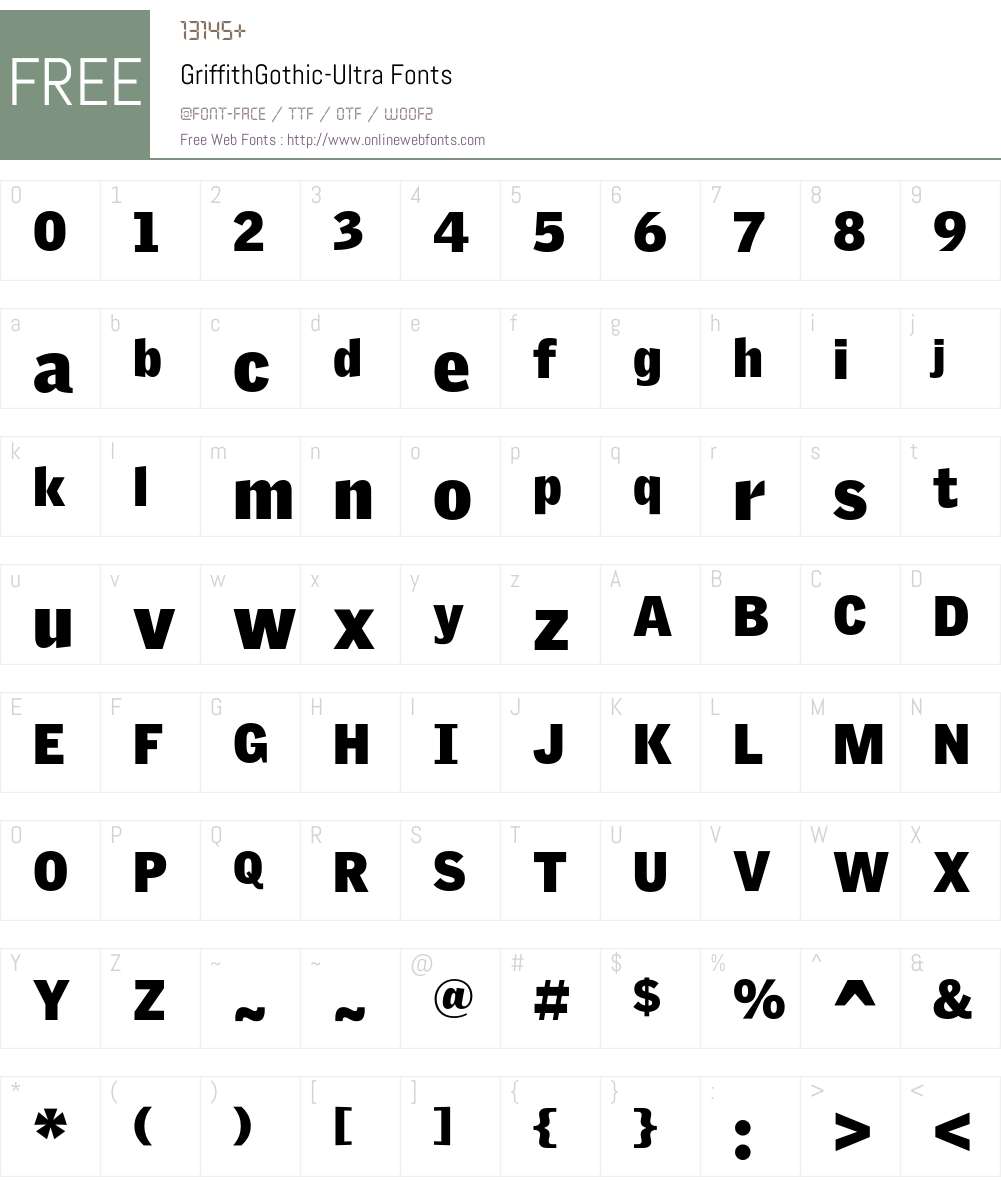 GriffithGothic Font Screenshots