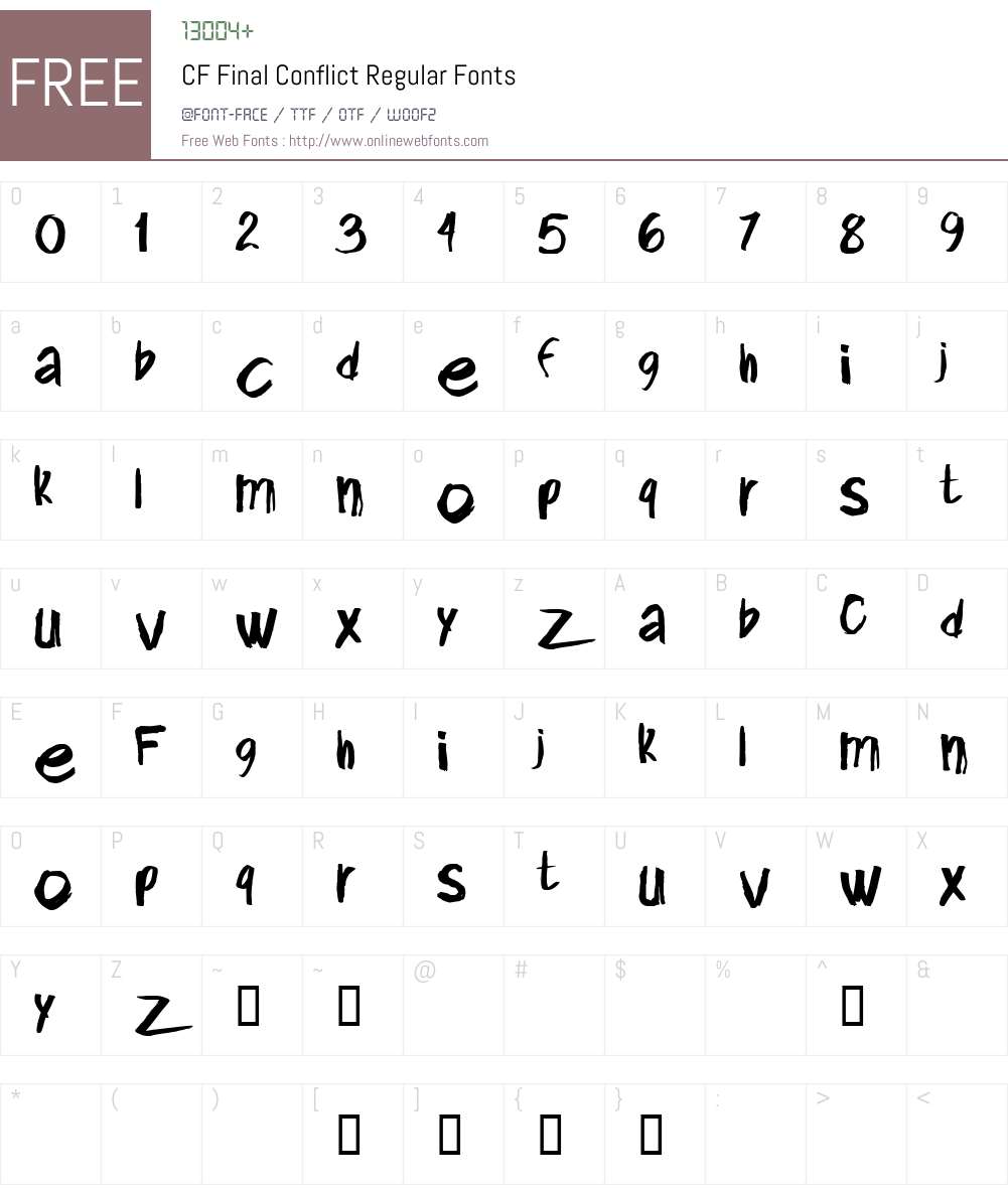 CF Final Conflict Font Screenshots