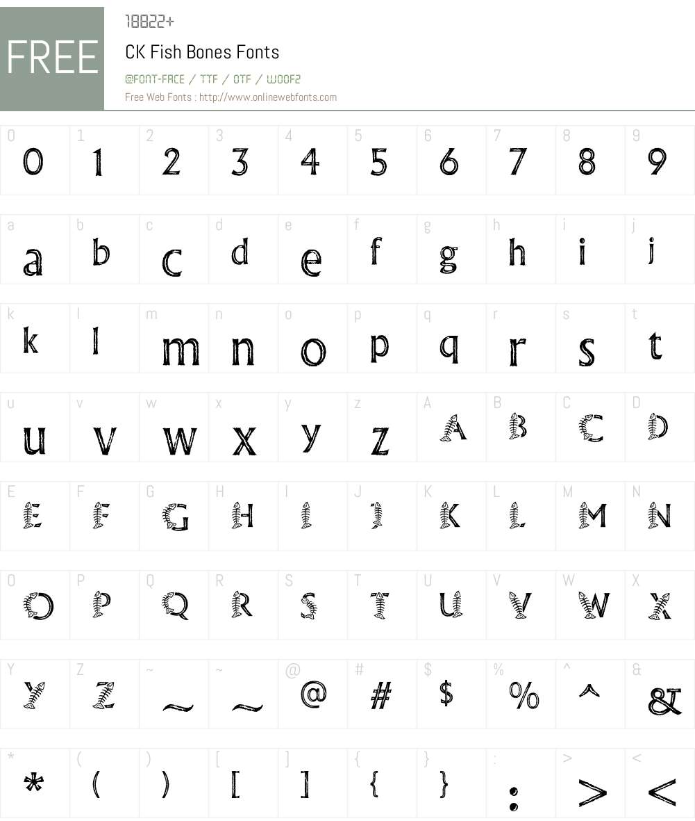 CK Fish Bones Font Screenshots