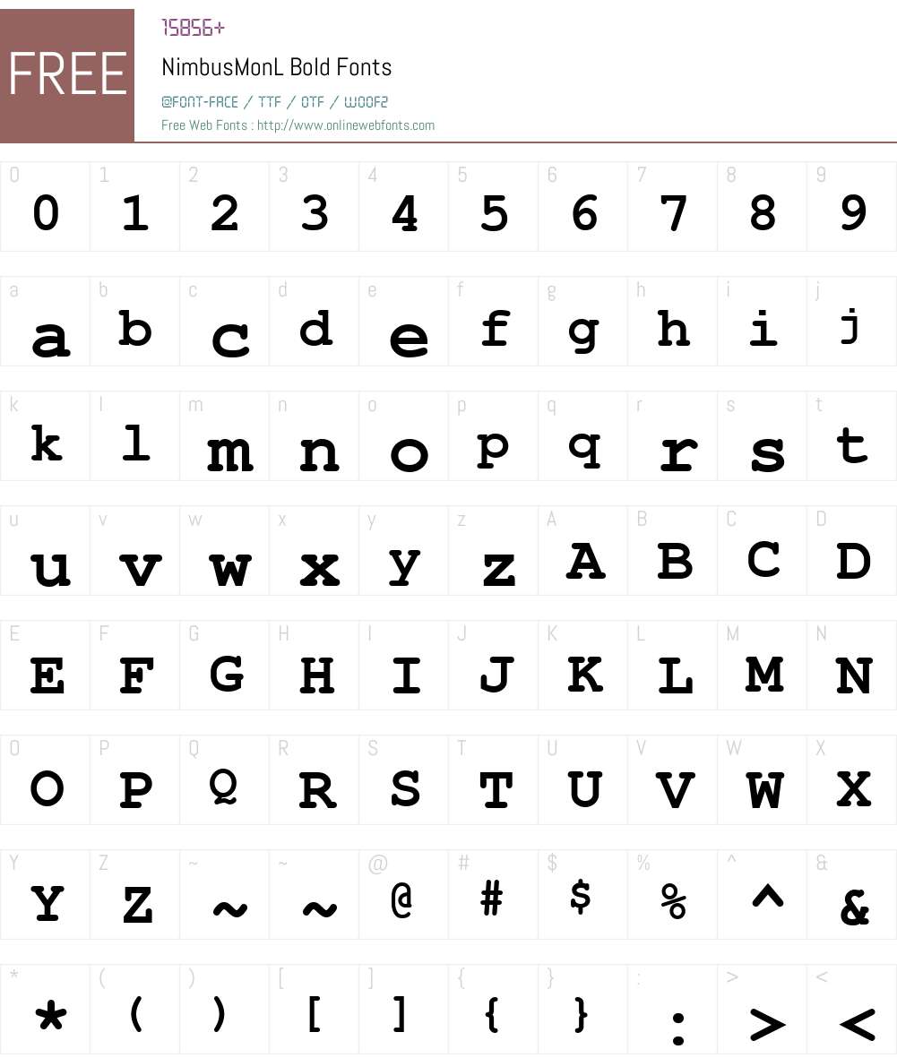 NimbusMonL Font Screenshots