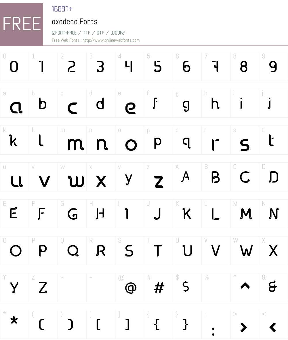 oxodeco Font Screenshots