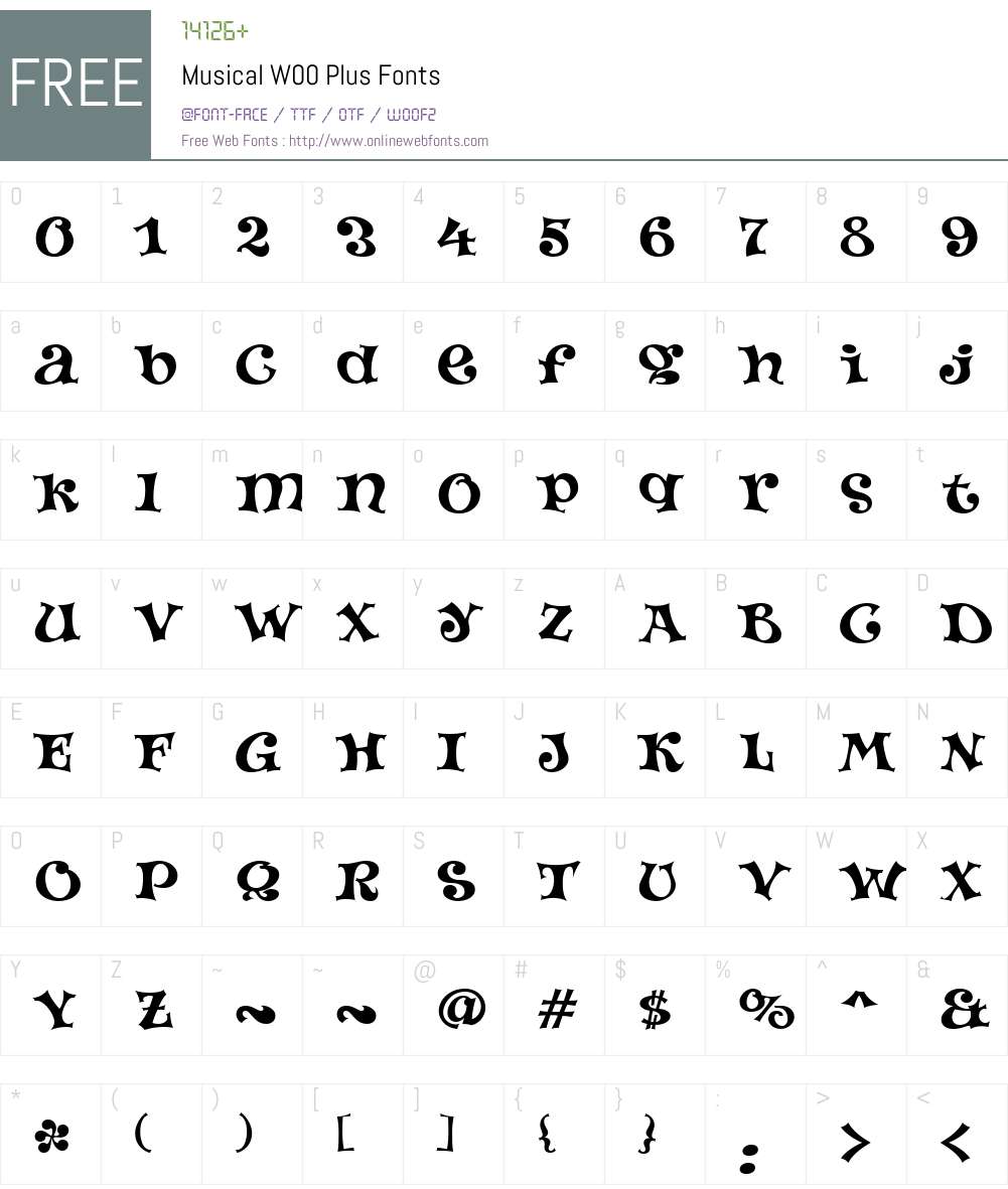 MusicalW00-Plus Font Screenshots