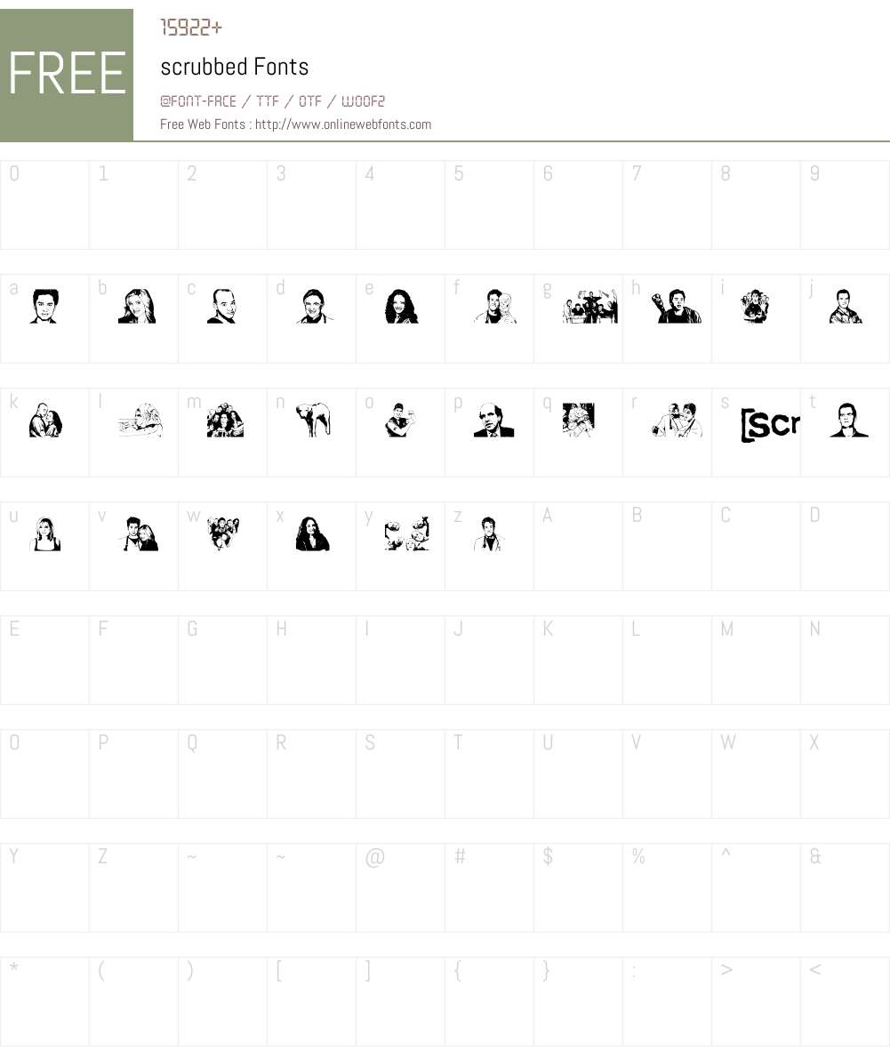 scrubbed Font Screenshots