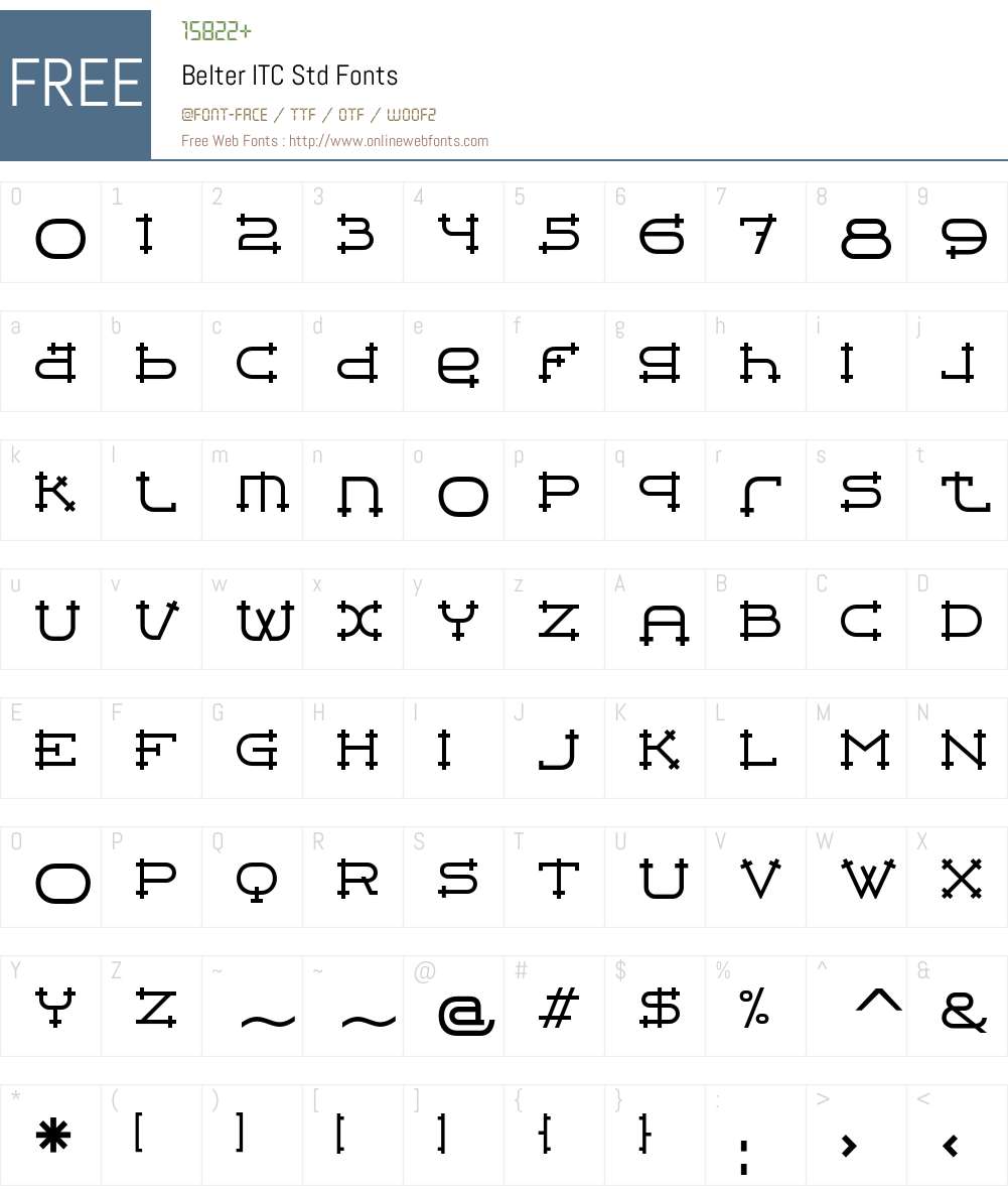 Belter ITC Std Font Screenshots