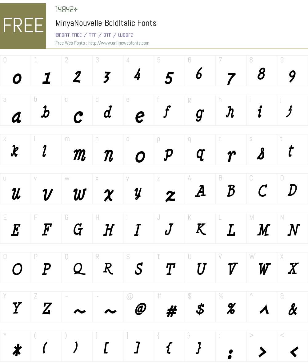 Minya Nouvelle Font Screenshots