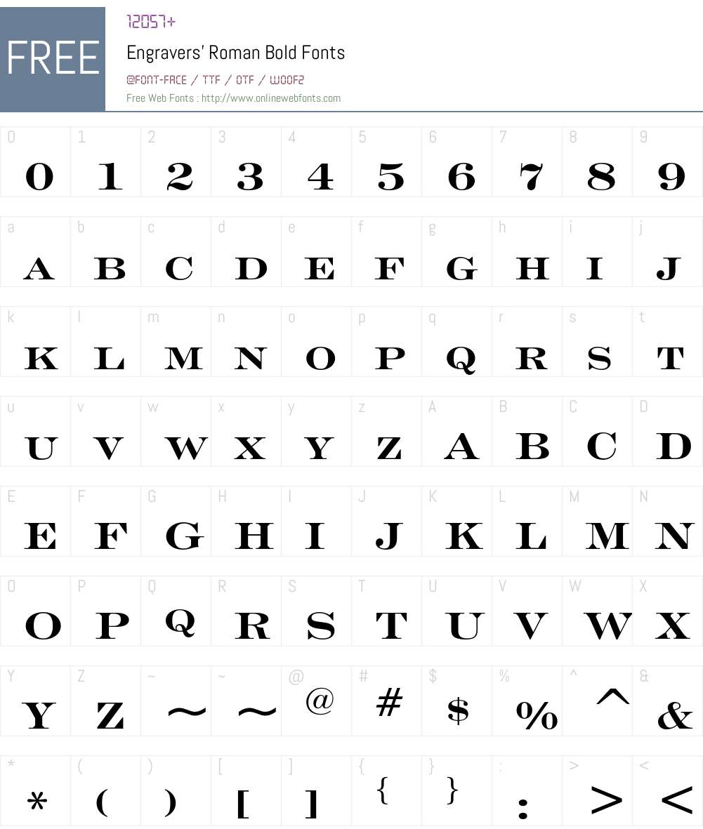 Engravers' Roman Font Screenshots