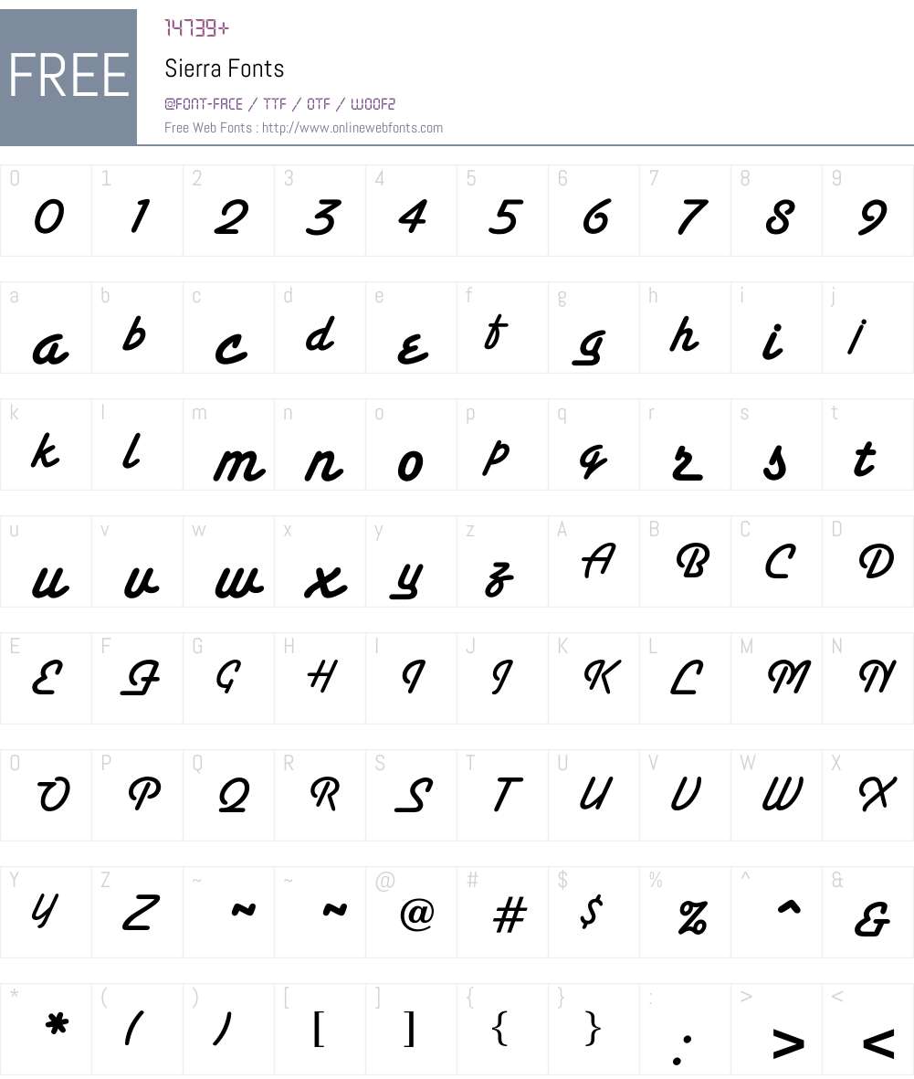 Sierra Font Screenshots