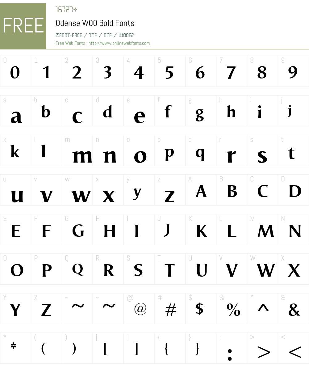OdenseW00-Bold Font Screenshots