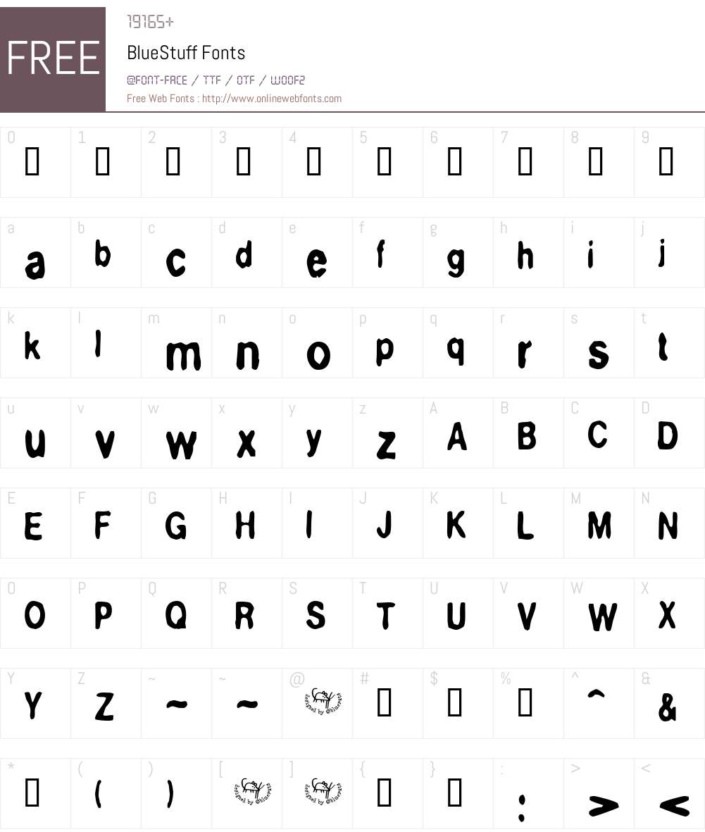 BlueStuff Font Screenshots