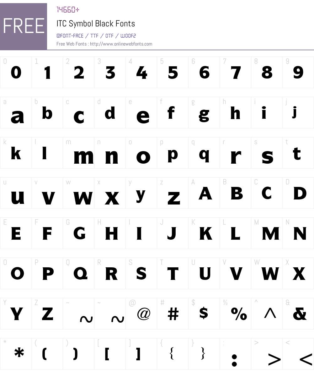 ITC Symbol Font Screenshots