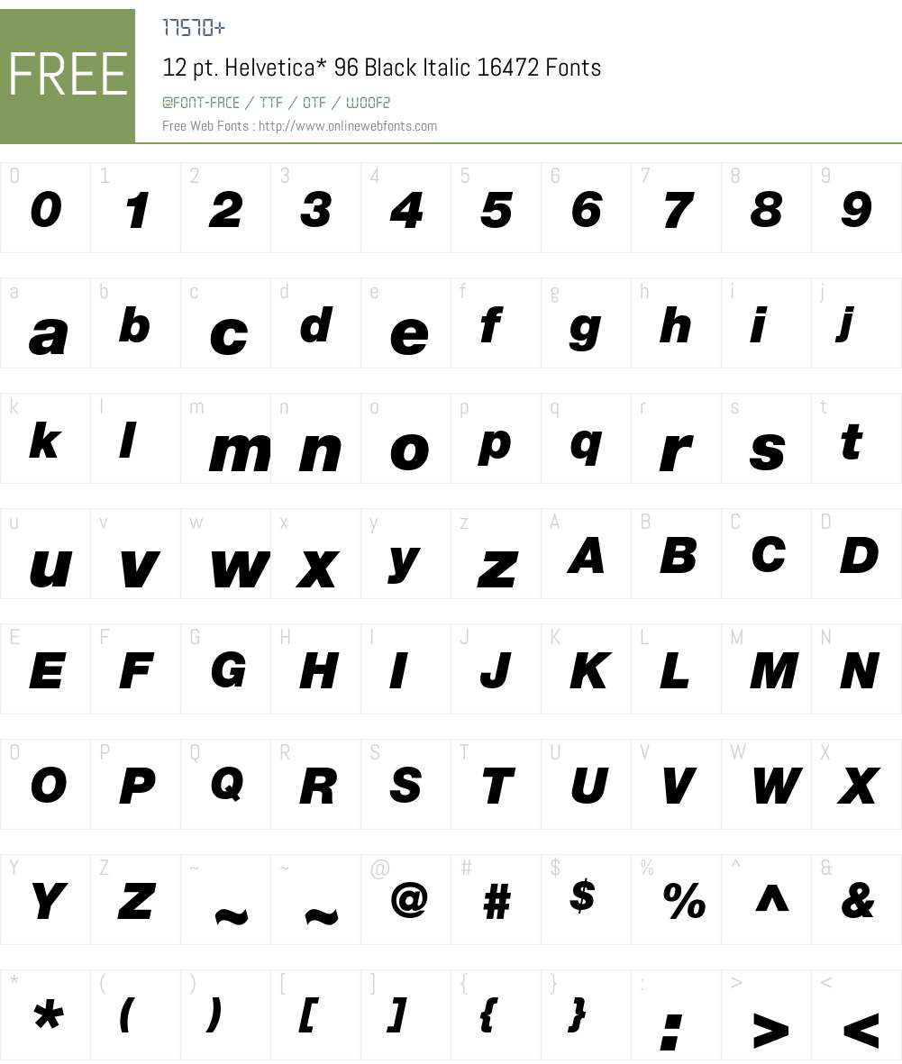 HelveticaNeue Font Screenshots