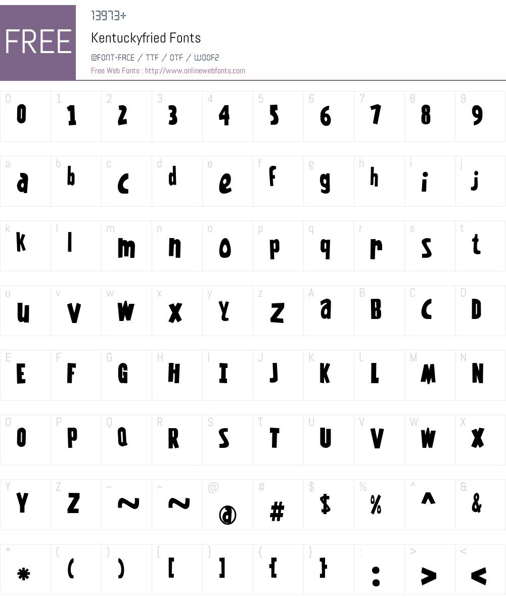 Kentuckyfried Font Screenshots