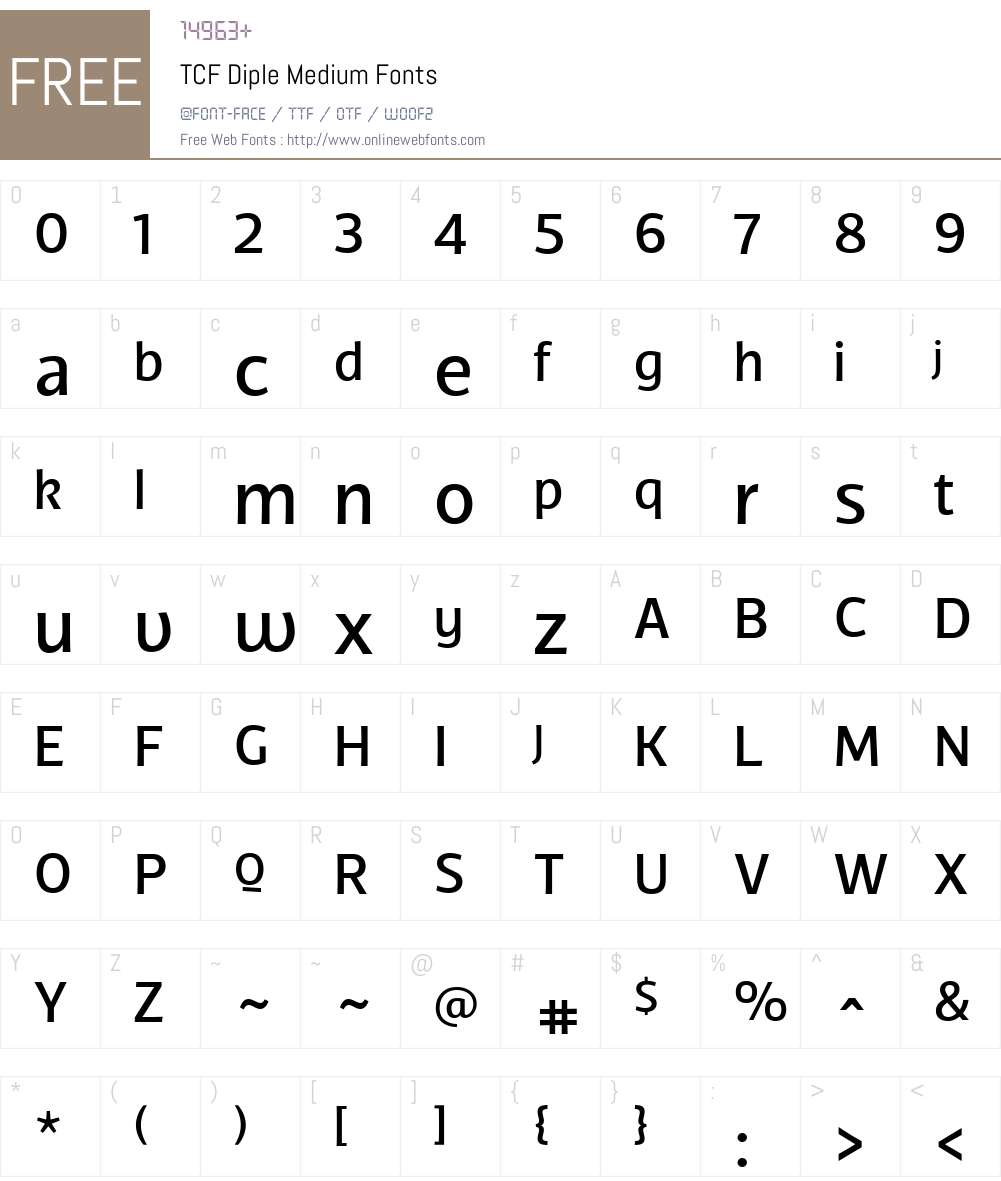 TCFDiple-Medium Font Screenshots