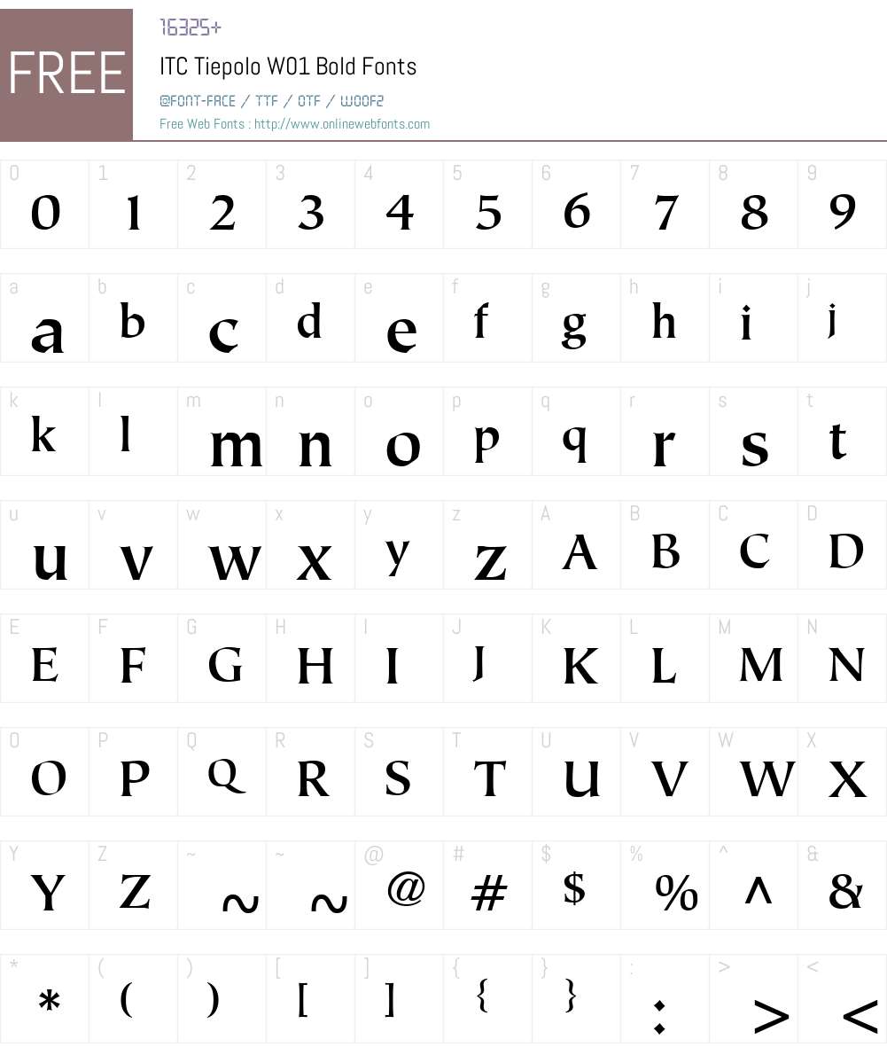 ITCTiepoloW01-Bold Font Screenshots