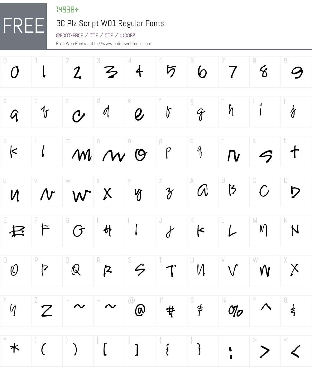 BCPlzScriptW01-Regular Font Screenshots