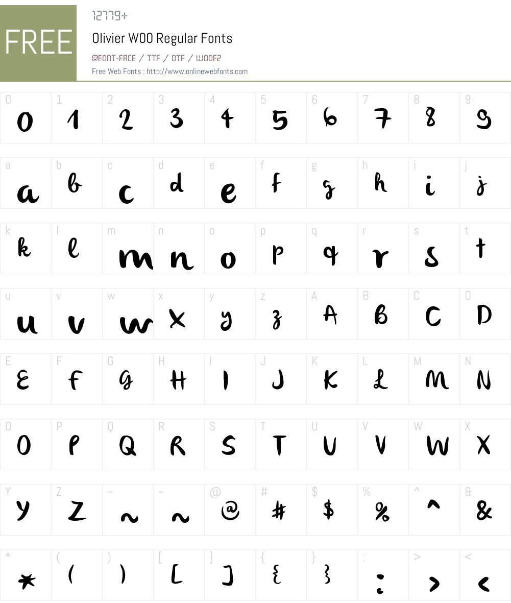 OlivierW00-Regular Font Screenshots