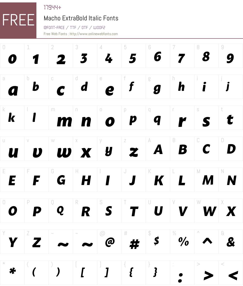 Macho ExtraBold Font Screenshots