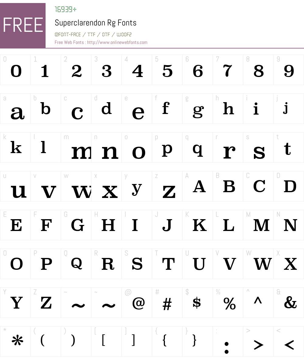 Superclarendon Font Screenshots