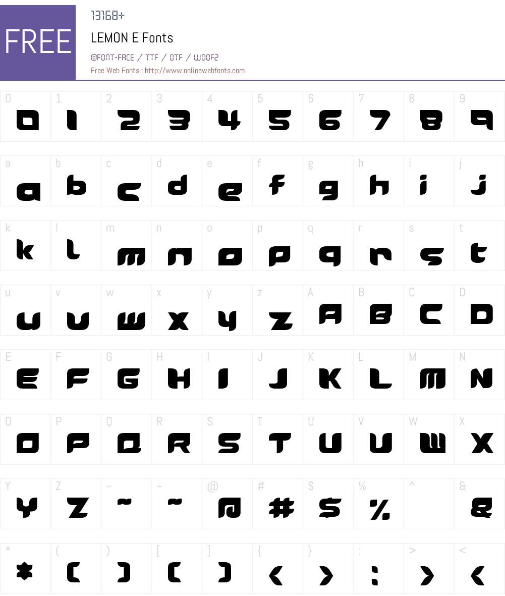 LEMON Font Screenshots