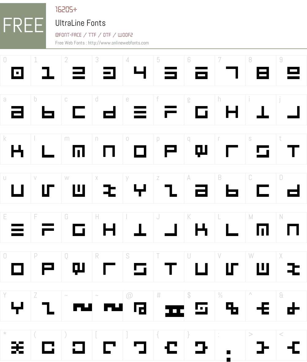 UltraLine Font Screenshots
