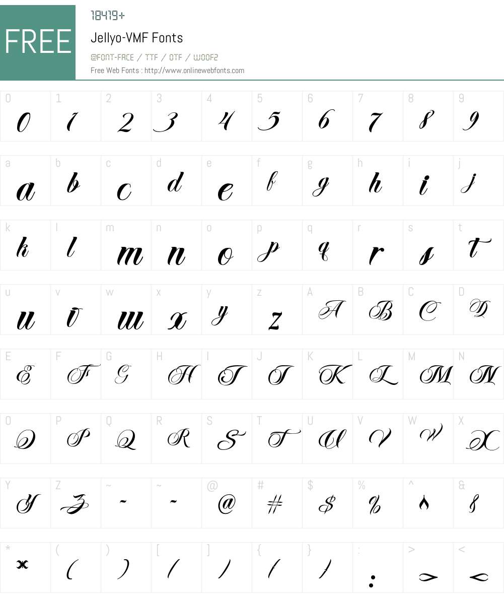 Jellyo Font Screenshots