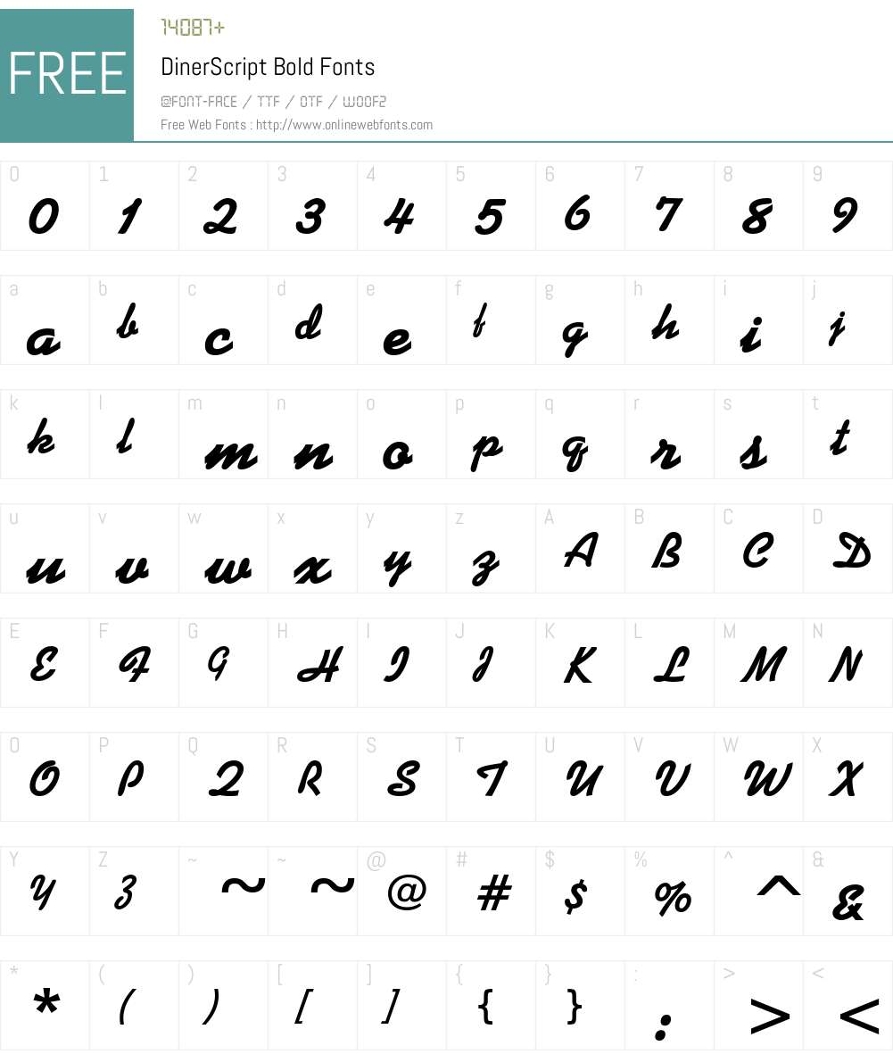DinerScript Font Screenshots