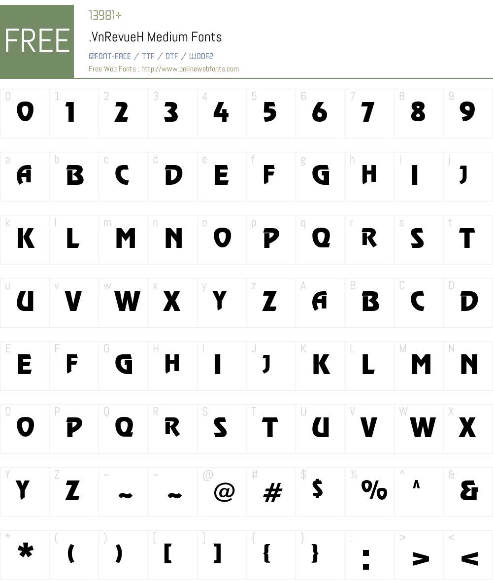 .VnRevueH Font Screenshots