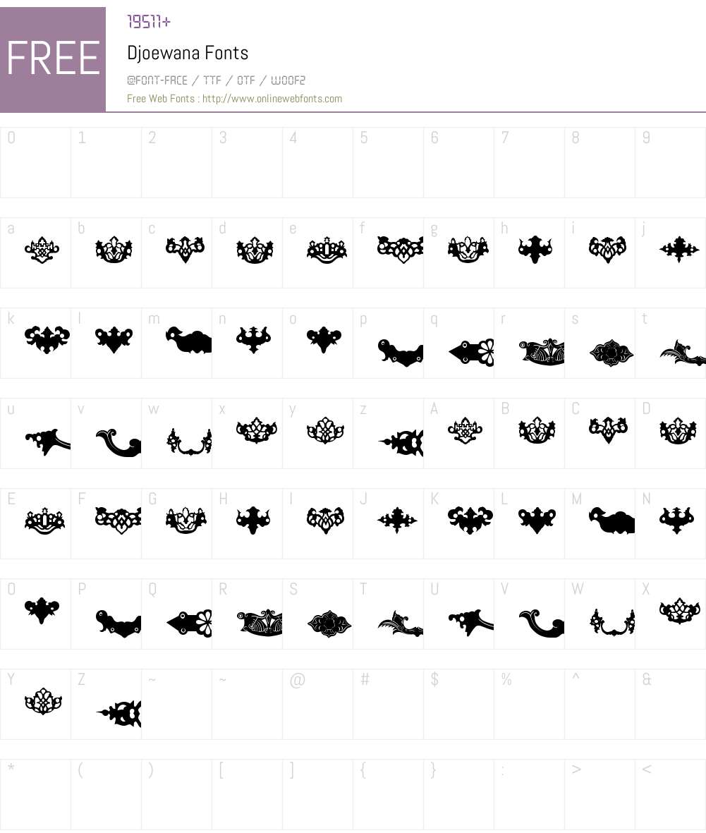 Djoewana Font Screenshots