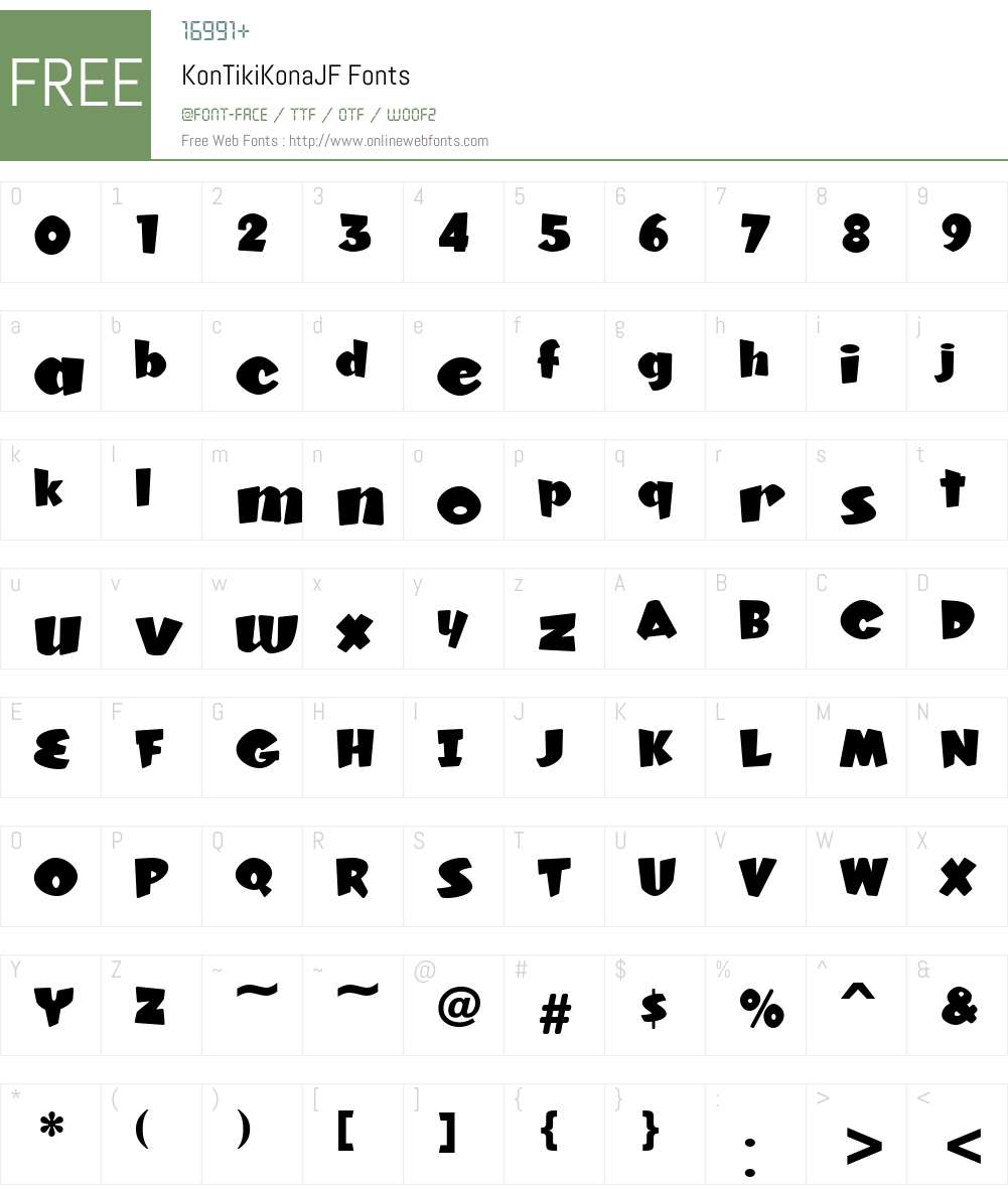 KonTikiKonaJF Font Screenshots