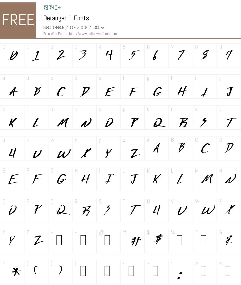 Deranged 1 Font Screenshots