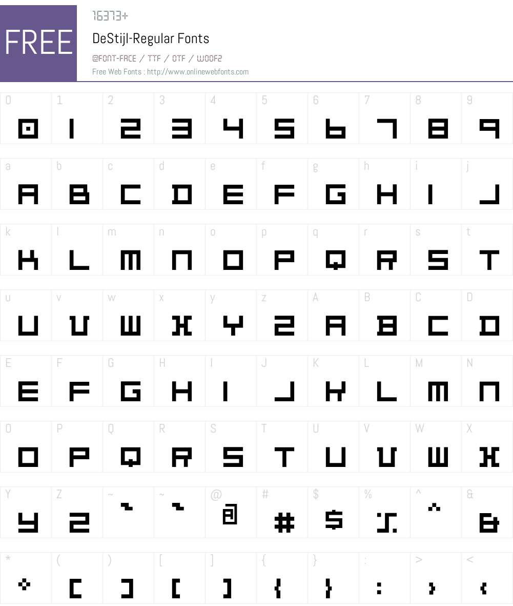 DeStijl Font Screenshots