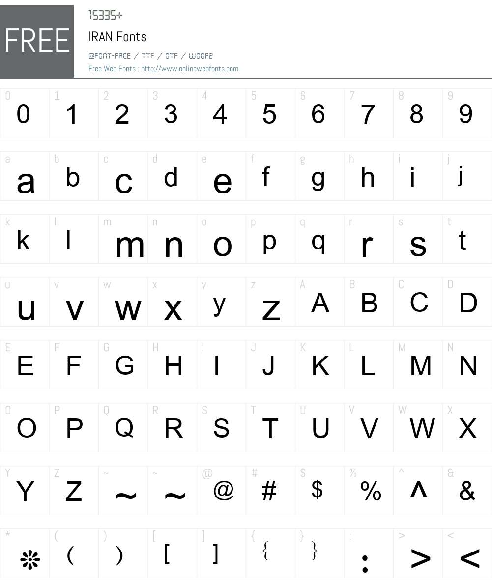 IRAN Font Screenshots
