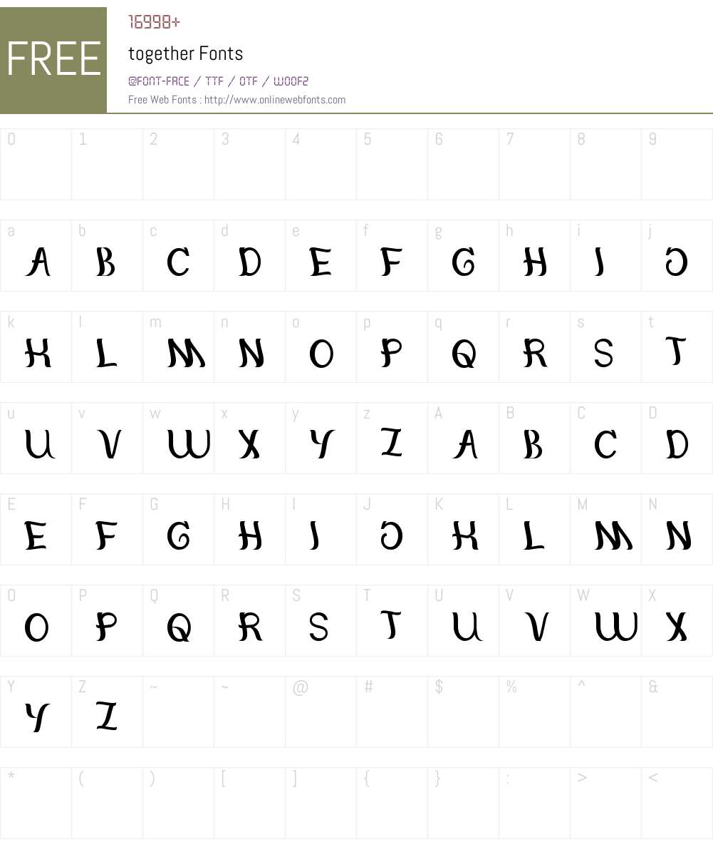 together Font Screenshots