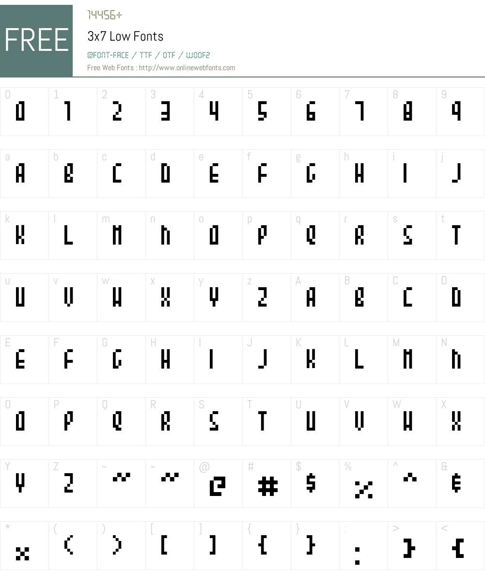 3x7 Low Font Screenshots