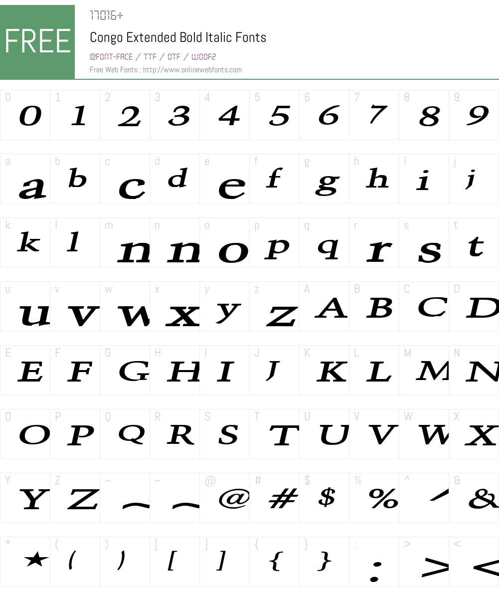 Congo Extended Font Screenshots
