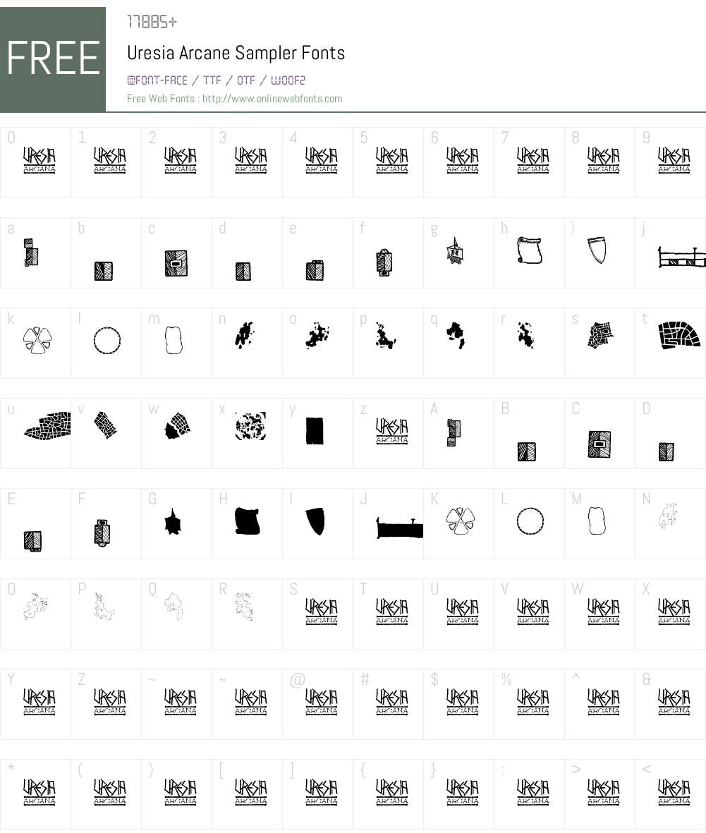 Uresia Arcane Sampler Font Screenshots